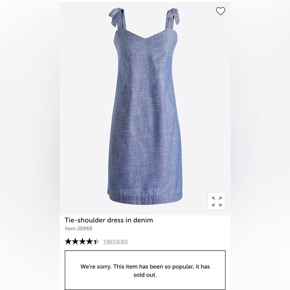 J Crew Tie Shoulder Dress in Denim